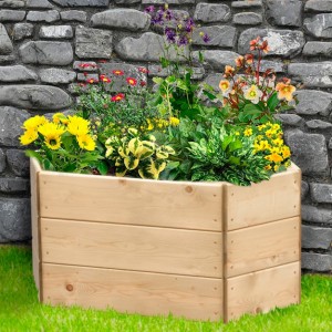 Hexagonal Elongated Wooden Raised Bed